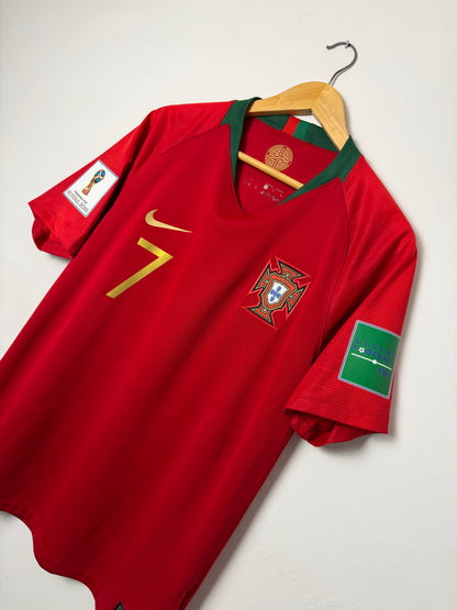Cristiano Ronaldo Portugal 2018 World Cup home football shirt (M)