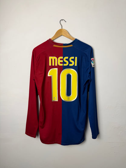 Lionel Messi FC Barcelona 2008-09 long sleeve home football shirt (M)