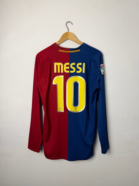 Lionel Messi FC Barcelona 2008-09 long sleeve home football shirt (M)