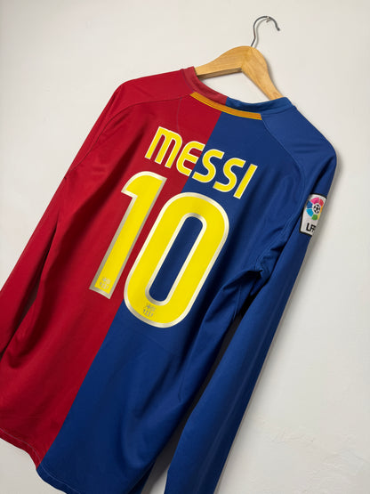 Lionel Messi FC Barcelona 2008-09 long sleeve home football shirt (M)