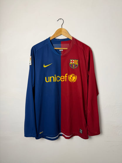 Lionel Messi FC Barcelona 2008-09 long sleeve home football shirt (M)