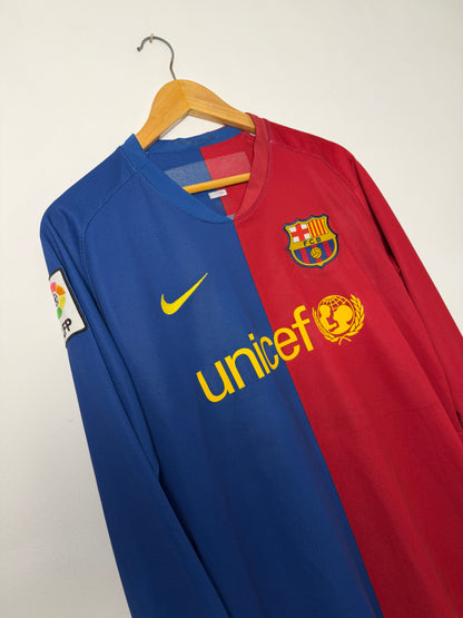 Lionel Messi FC Barcelona 2008-09 long sleeve home football shirt (M)