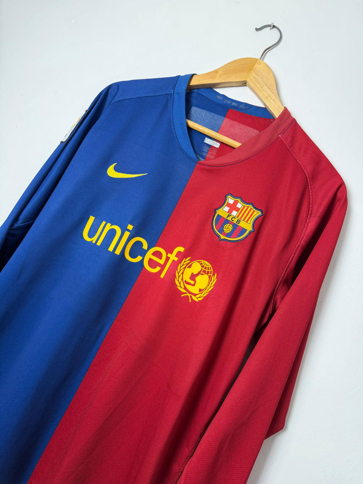 Lionel Messi FC Barcelona 2008-09 long sleeve home football shirt (M)