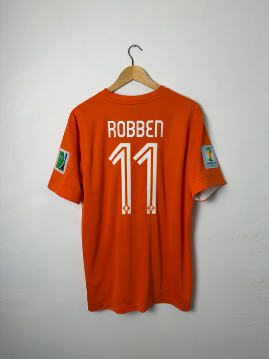 Arjen Robben Netherlands 2014 World Cup home football shirt (L)