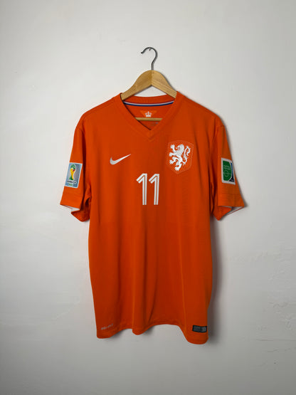 Arjen Robben Netherlands 2014 World Cup home football shirt (L)