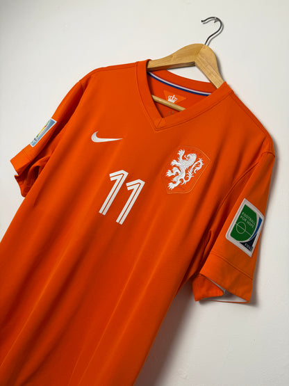 Arjen Robben Netherlands 2014 World Cup home football shirt (L)
