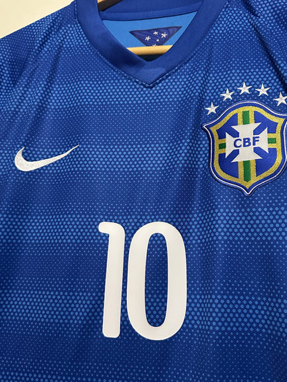 Neymar JR Brazil 2014 World Cup away football shirt (M)