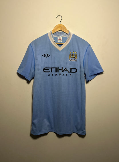 Kun Aguero Manchester City 2011-12 home football shirt (L)