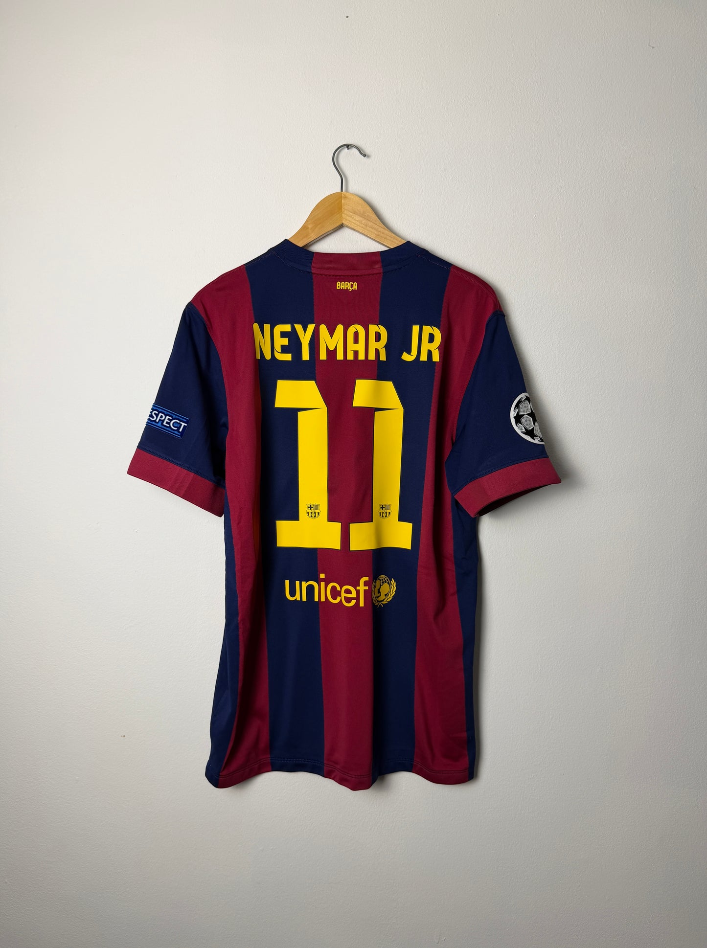 Neymar JR FC Barcelona 2014-15 home Champions League final football shirt (L)