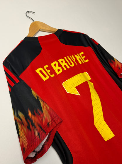Kevin De Bruyne Belgium 2022 home football shirt (L)