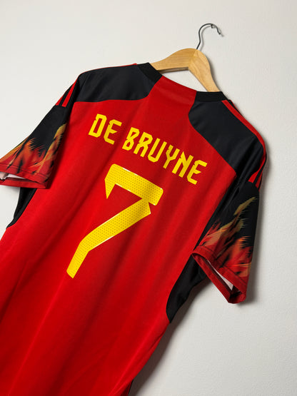 Kevin De Bruyne Belgium 2022 home football shirt (L)