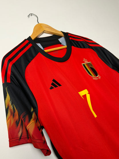 Kevin De Bruyne Belgium 2022 home football shirt (L)