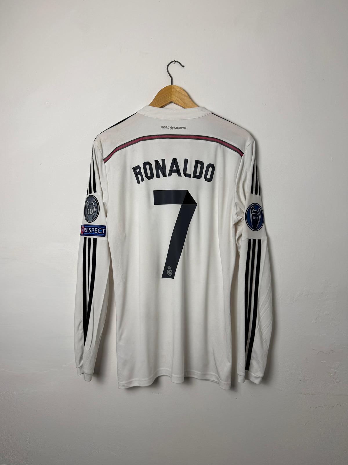 Cristiano Ronaldo Real Madrid CF 2014-15 long sleeve home football shirt (M)
