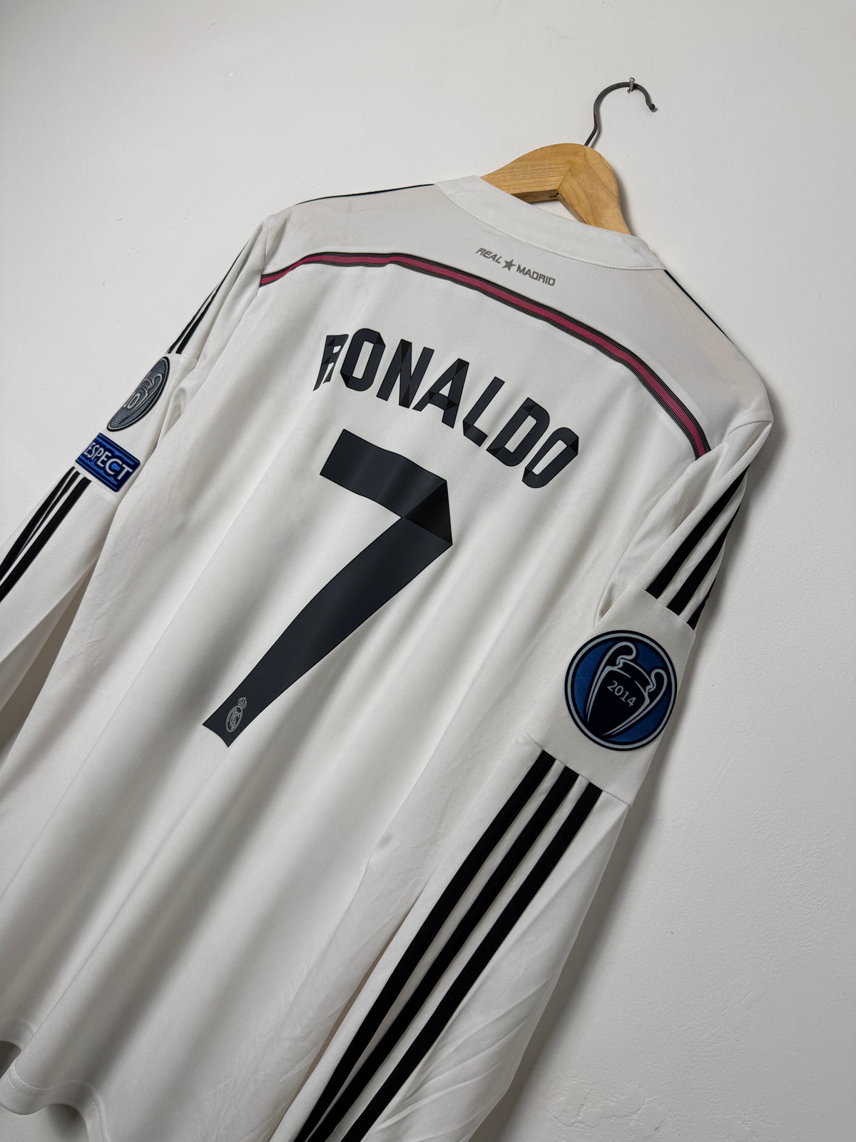 Cristiano Ronaldo Real Madrid CF 2014-15 long sleeve home football shirt (M)