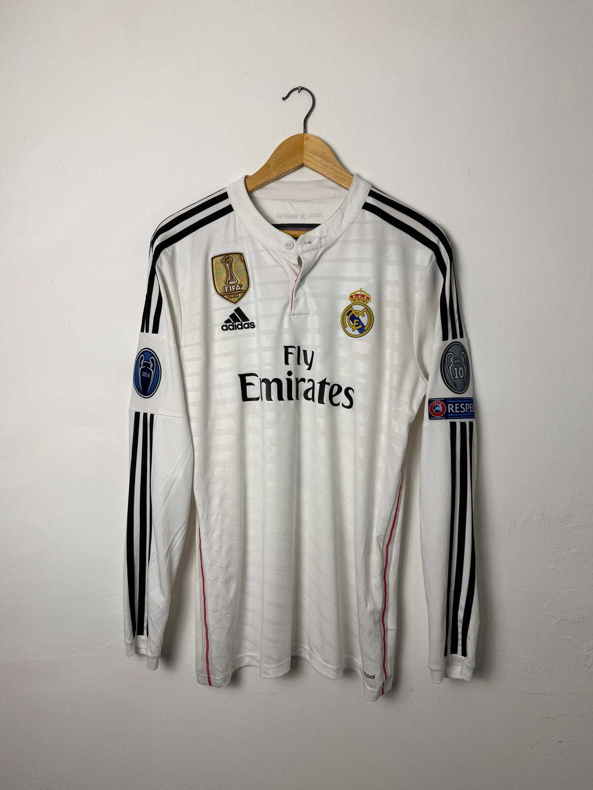 Cristiano Ronaldo Real Madrid CF 2014-15 long sleeve home football shirt (M)