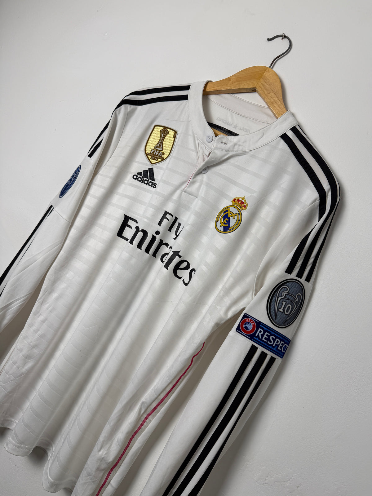 Cristiano Ronaldo Real Madrid CF 2014-15 long sleeve home football shirt (M)