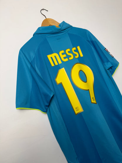 Lionel Messi FC Barcelona 2007-08 away football shirt (M)
