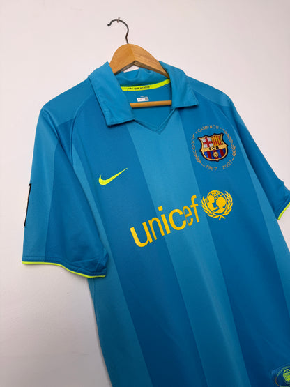 Lionel Messi FC Barcelona 2007-08 away football shirt (M)