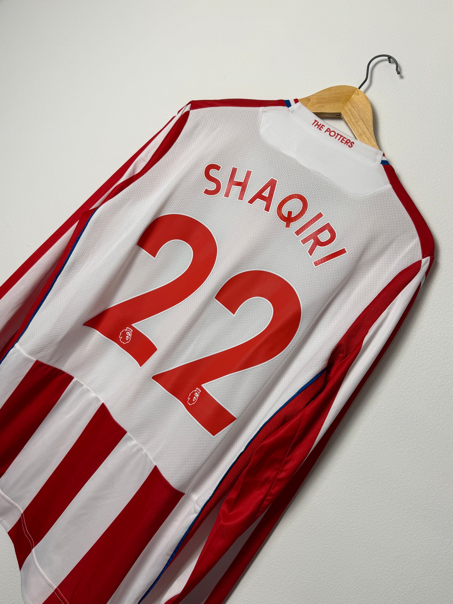 Xherdan Shaqiri Stoke City FC 2017-18 long sleeve home football shirt (L)