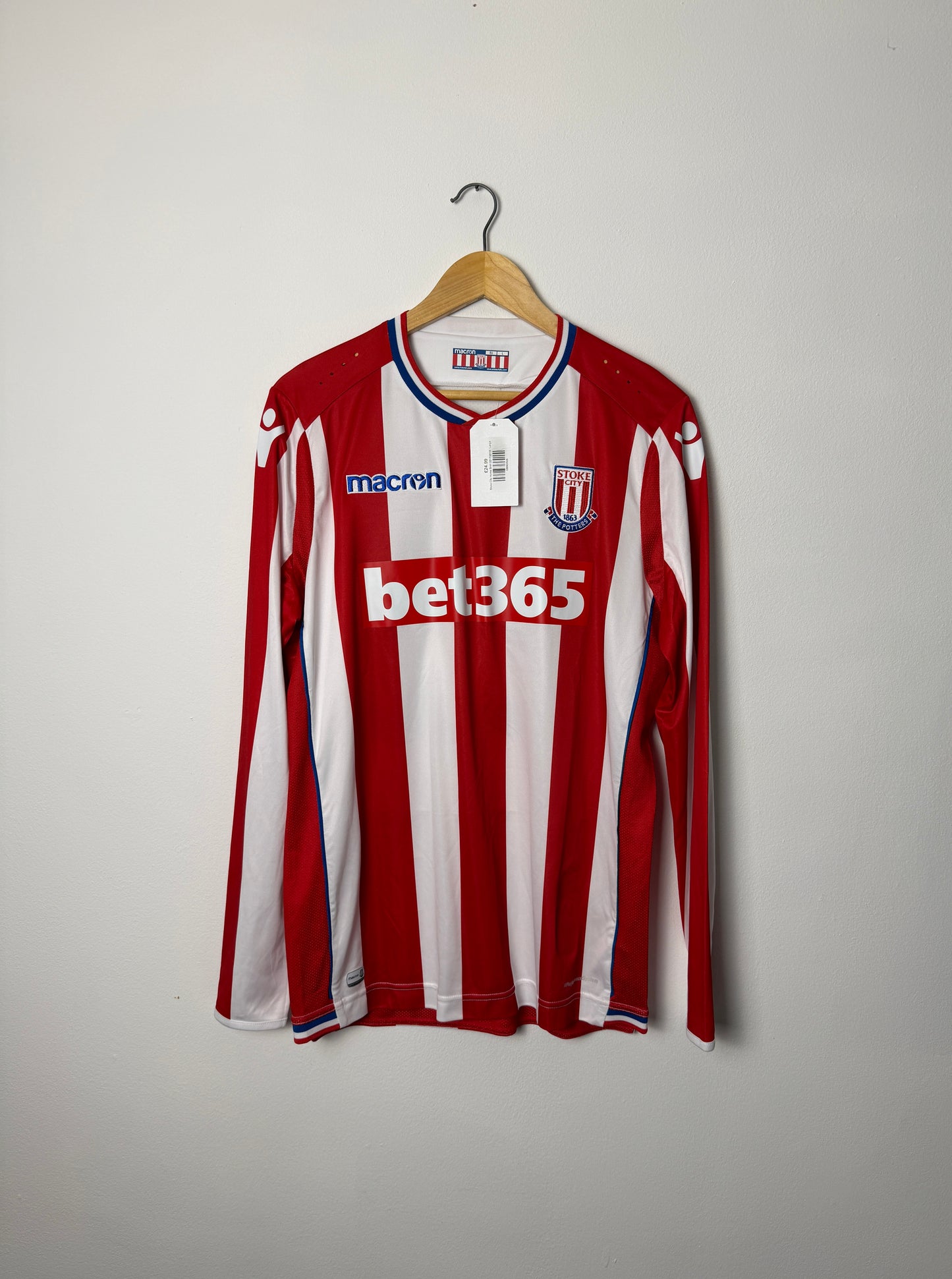 Xherdan Shaqiri Stoke City FC 2017-18 long sleeve home football shirt (L)
