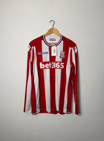 Xherdan Shaqiri Stoke City FC 2017-18 long sleeve home football shirt (L)
