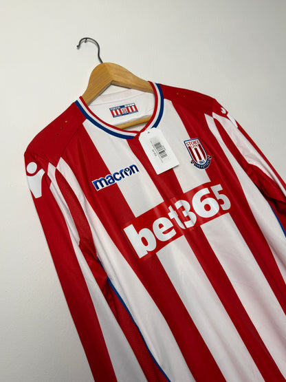 Xherdan Shaqiri Stoke City FC 2017-18 long sleeve home football shirt (L)