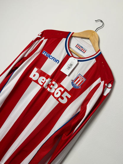 Xherdan Shaqiri Stoke City FC 2017-18 long sleeve home football shirt (L)