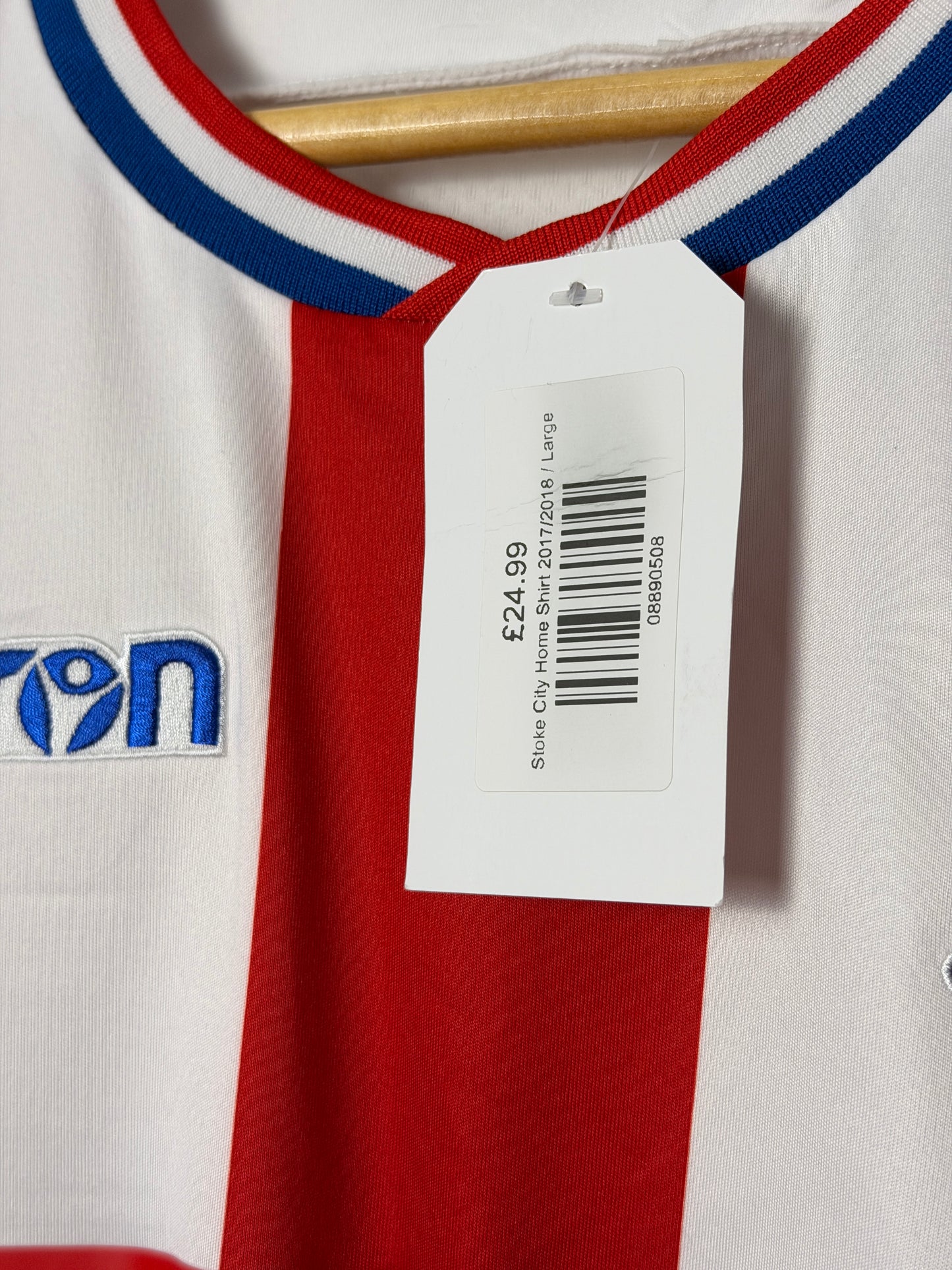 Xherdan Shaqiri Stoke City FC 2017-18 long sleeve home football shirt (L)