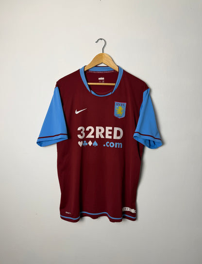 Ashley Young Aston Villa 2007-08 home football shirt (L)