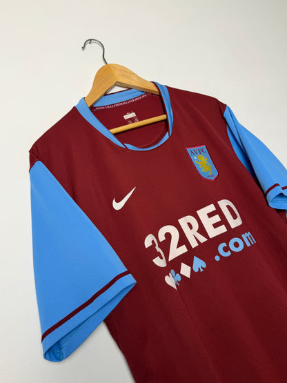 Ashley Young Aston Villa 2007-08 home football shirt (L)
