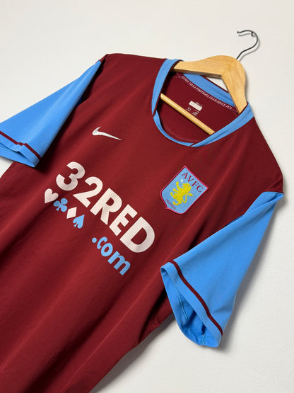 Ashley Young Aston Villa 2007-08 home football shirt (L)