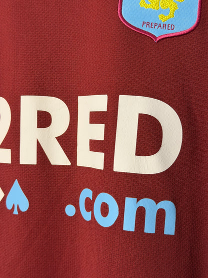 Ashley Young Aston Villa 2007-08 home football shirt (L)