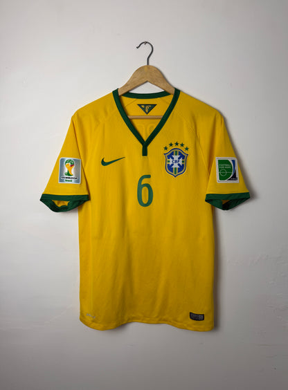 Marcelo Brazil 2014 World Cup home football shirt (M)