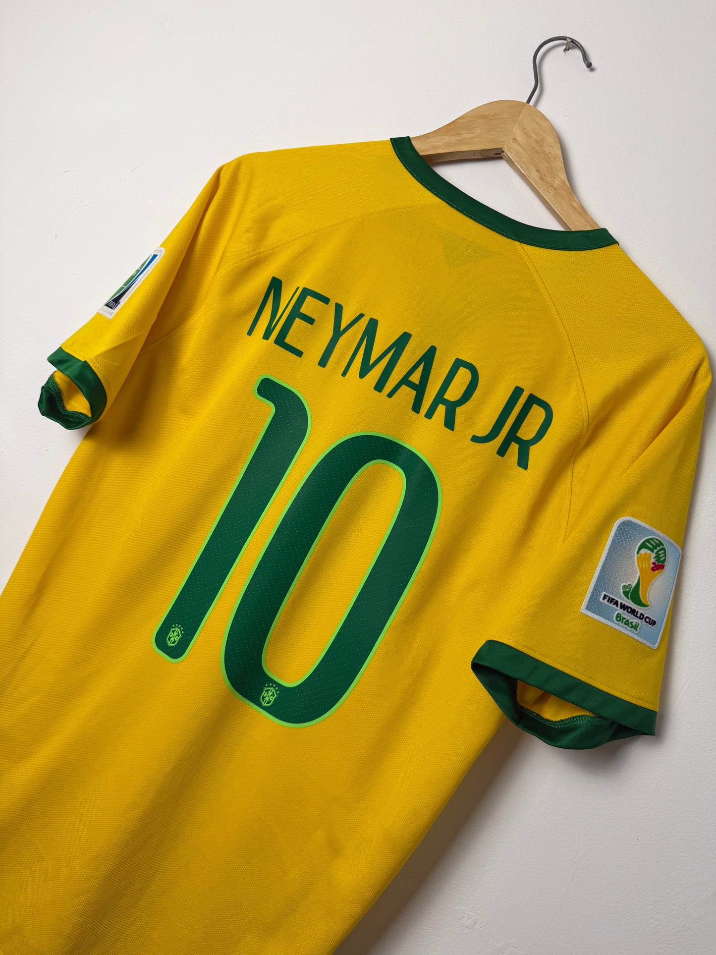 Neymar JR Brazil 2014 World Cup home football shirt (M)