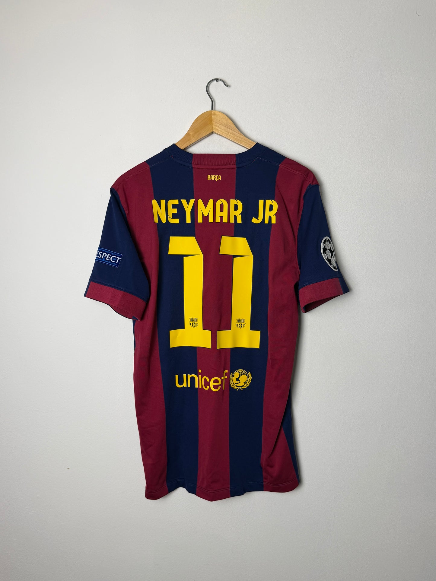 Neymar JR FC Barcelona 2014-15 champions league final home football shirt (M)