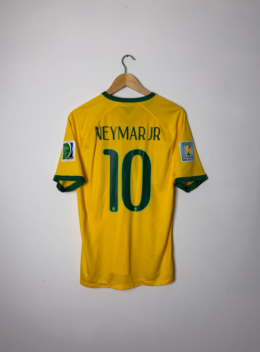 Neymar JR Brazil 2014 home football shirt (M)