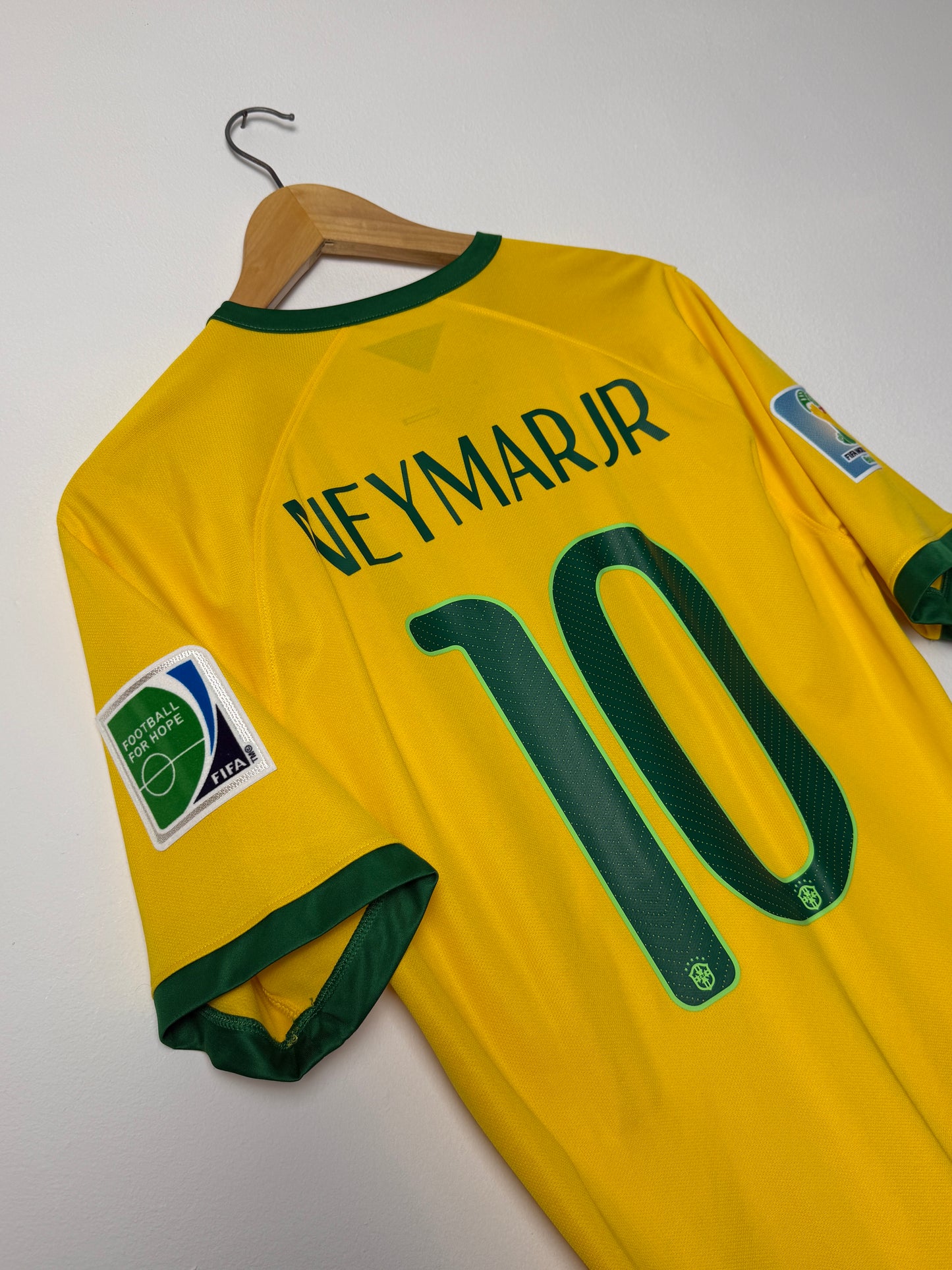 Neymar JR Brazil 2014 home football shirt (M)