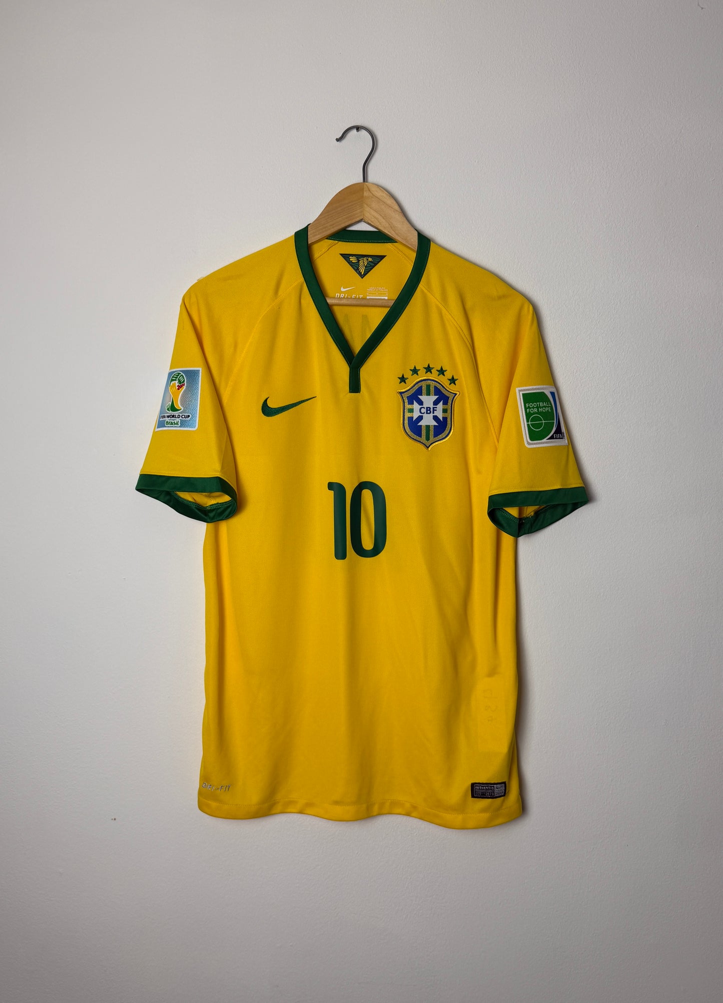 Neymar JR Brazil 2014 home football shirt (M)