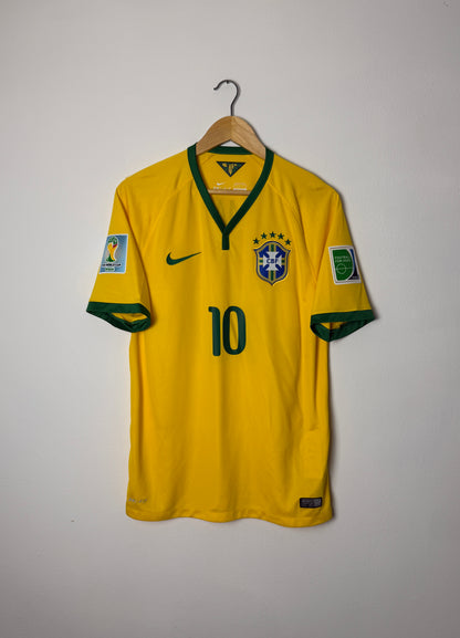 Neymar JR Brazil 2014 home football shirt (M)