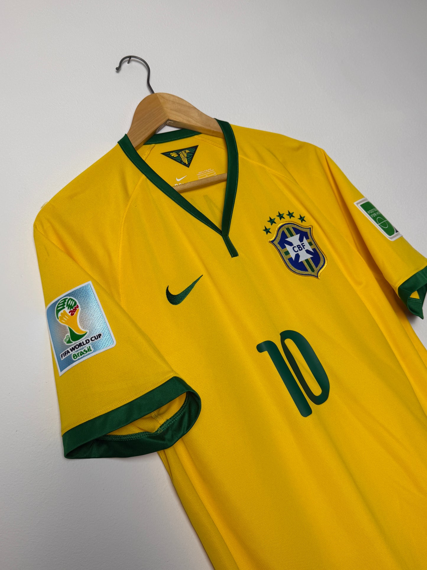 Neymar JR Brazil 2014 home football shirt (M)