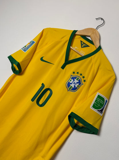 Neymar JR Brazil 2014 home football shirt (M)