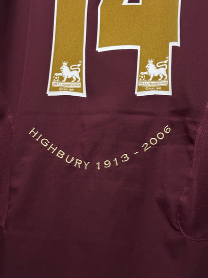 Thierry Henry Arsenal FC Highbury final game edition 2005-06 home football shirt (M)