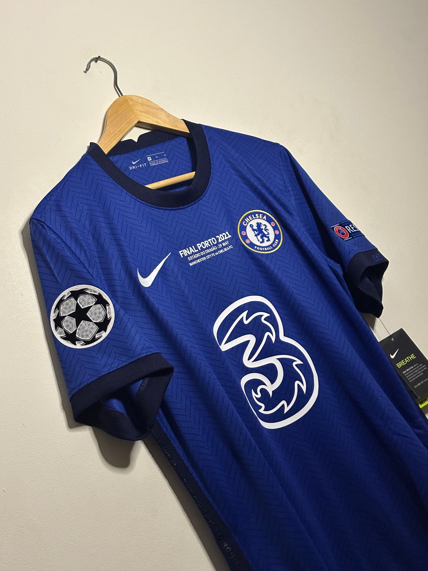 N'golo Kante Chelsea FC 2020-21 final edition home football shirt (M)
