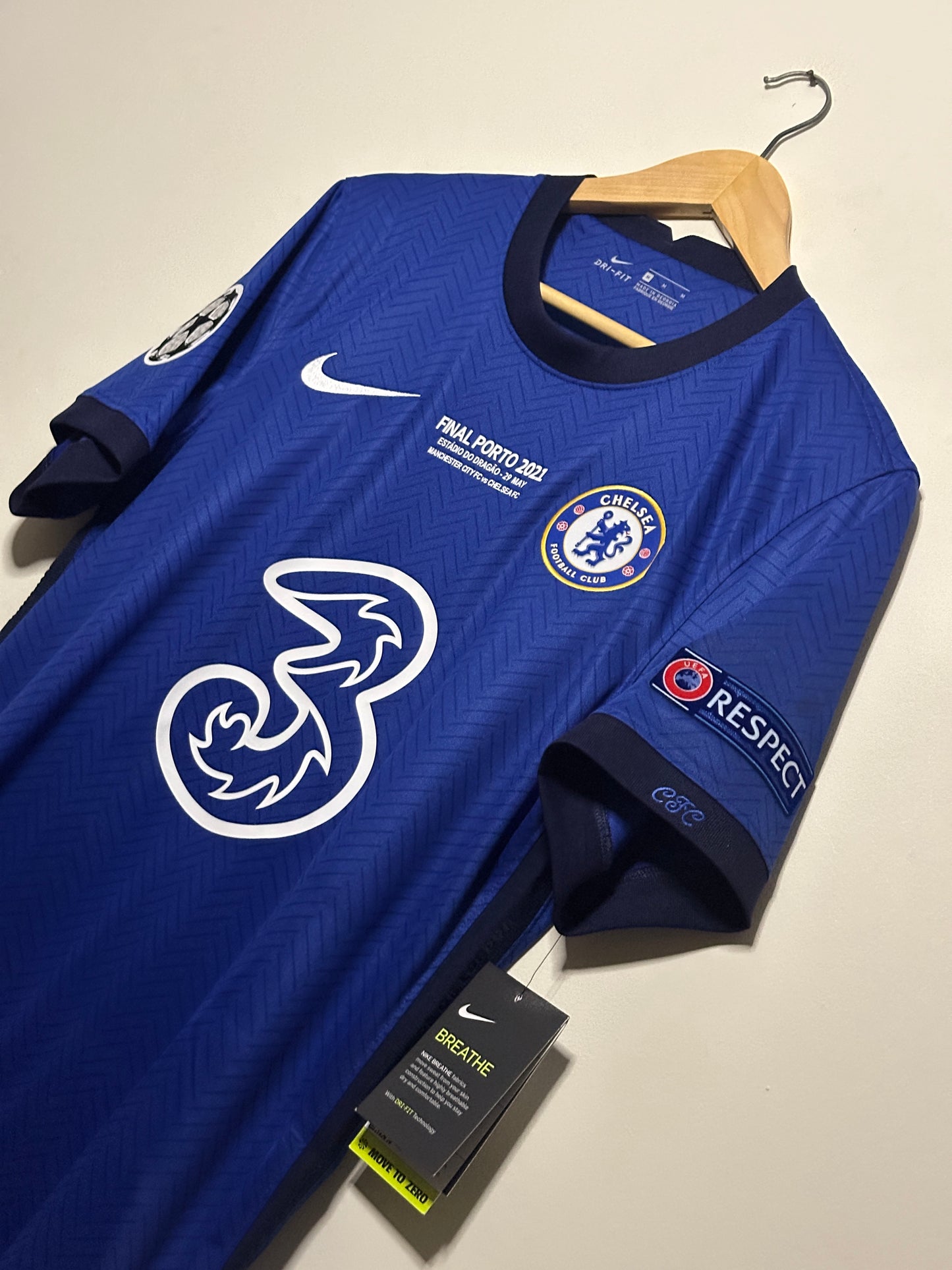 N'golo Kante Chelsea FC 2020-21 final edition home football shirt (M)