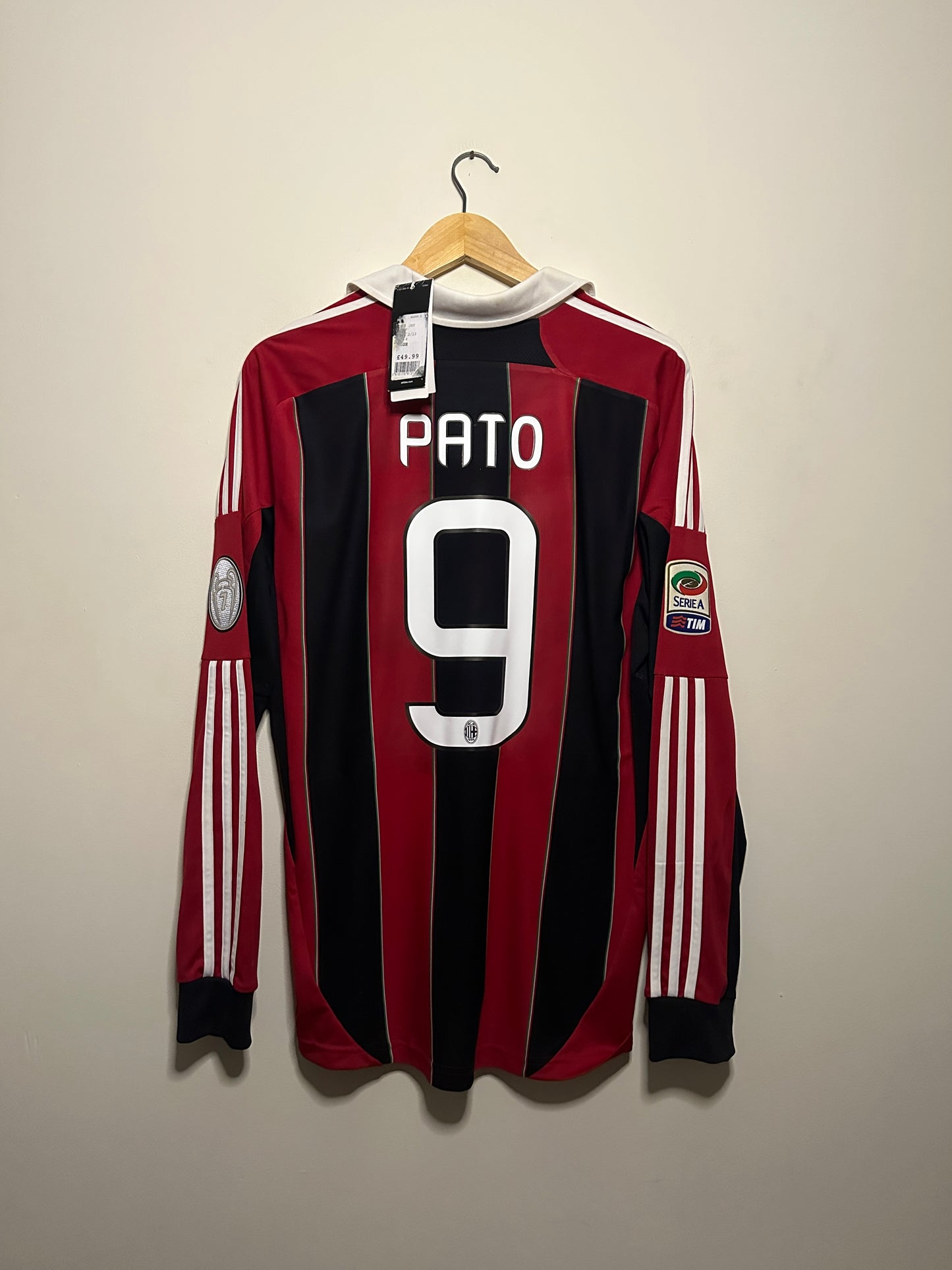 Alexandre Pato AC Milan 2012-13 long sleeve home football shirt (L)