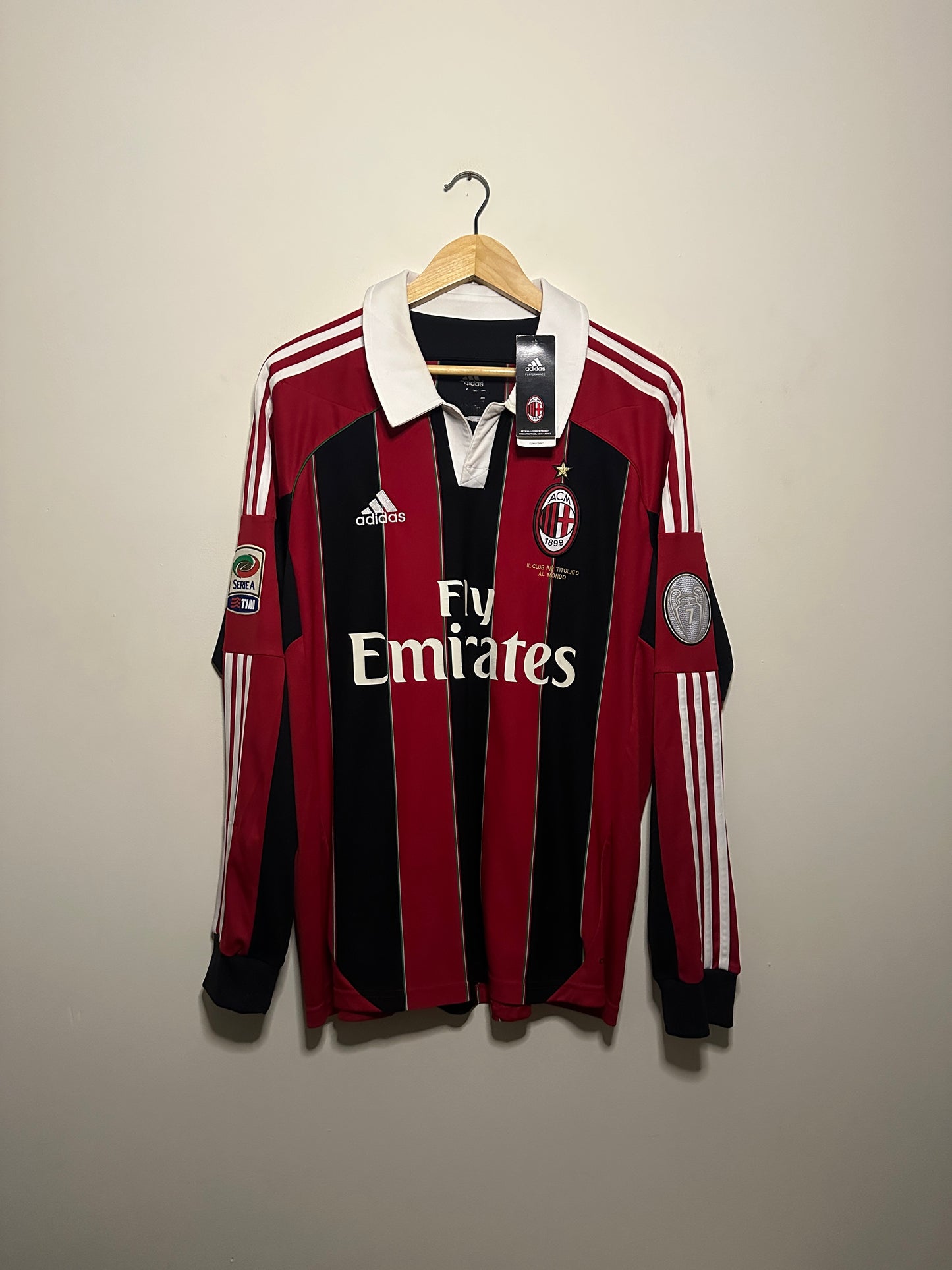 Alexandre Pato AC Milan 2012-13 long sleeve home football shirt (L)