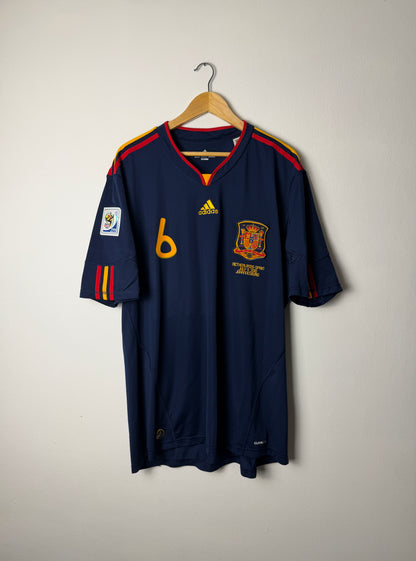 Andres Iniesta Spain 2010 World Cup final away football shirt (XXL)