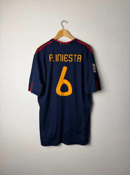 Andres Iniesta Spain 2010 World Cup final away football shirt (XXL)