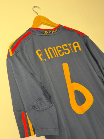 Andres Iniesta Spain 2010 World Cup final away football shirt (XXL)