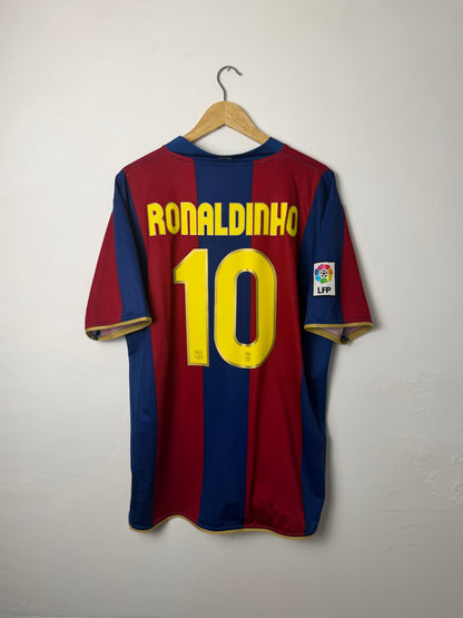Ronaldinho FC Barcelona 2007-08 home football shirt (XL)